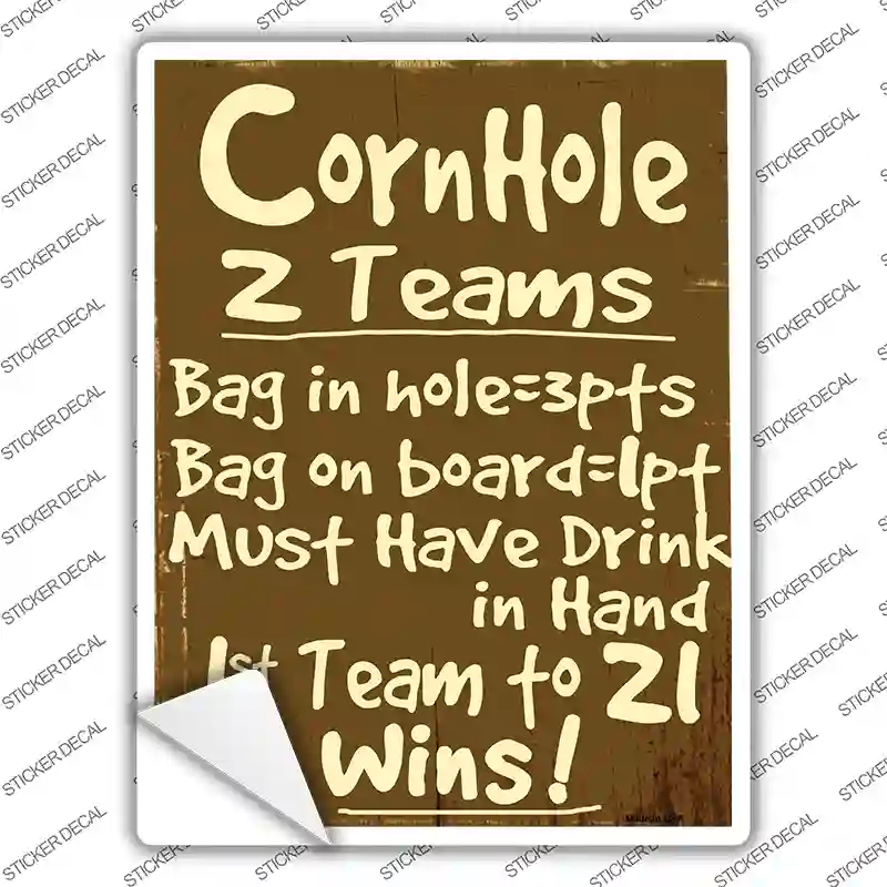 Cornhole Rules Novelty Rectangle Sticker Decal