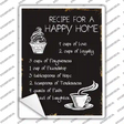 Recipe For Happy Home Novelty Rectangle Sticker Decal