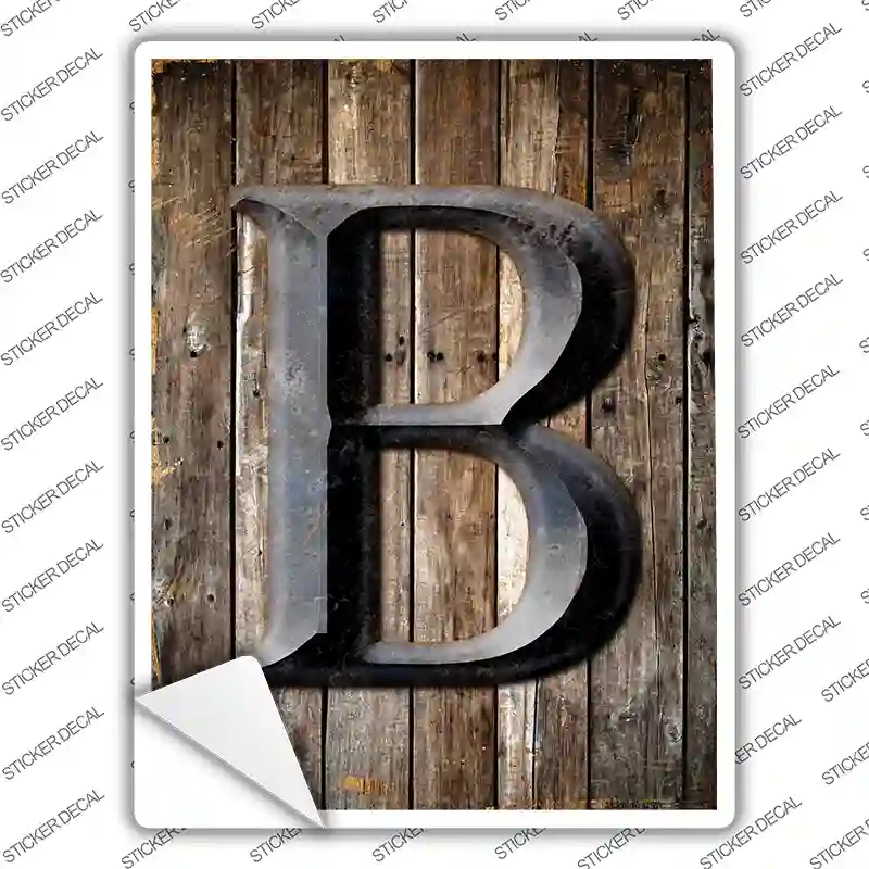 Letter B Novelty Rectangle Sticker Decal