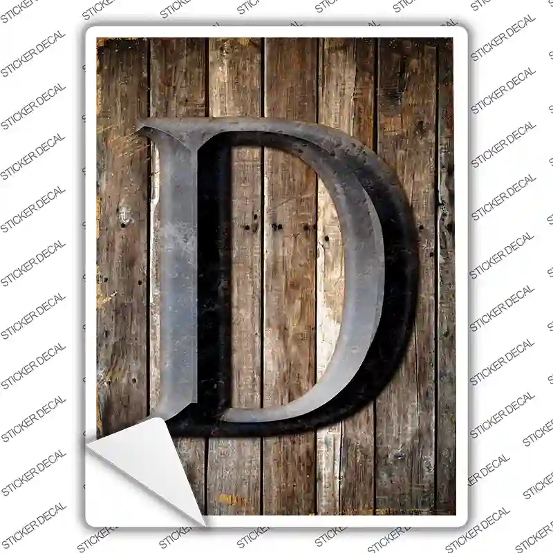 Letter D Novelty Rectangle Sticker Decal