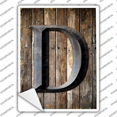 Letter D Novelty Rectangle Sticker Decal