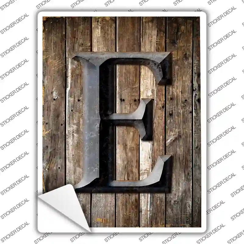 Letter E Novelty Rectangle Sticker Decal