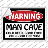 Man Cave Cold Beer Good Friends Novelty Rectangle Sticker Decal
