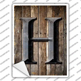 Letter H Novelty Rectangle Sticker Decal