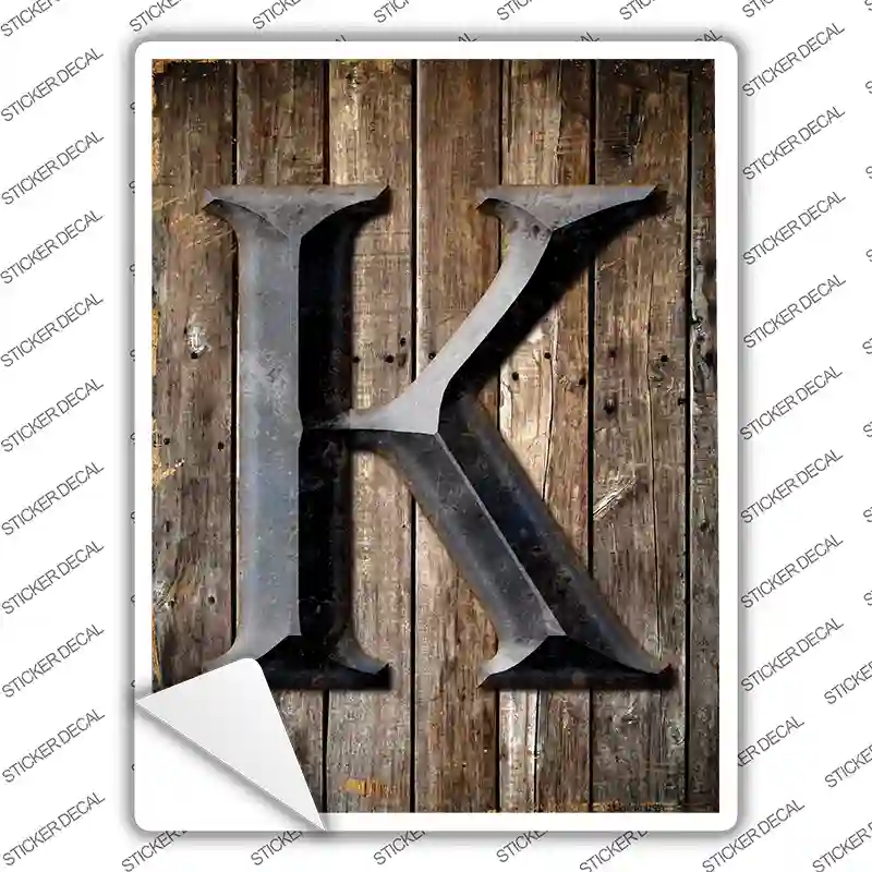Letter K Novelty Rectangle Sticker Decal