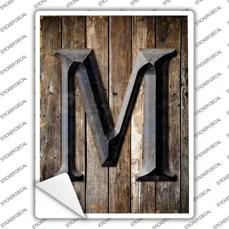 Letter M Novelty Rectangle Sticker Decal