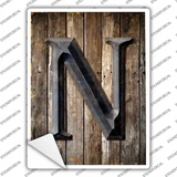 Letter N Novelty Rectangle Sticker Decal
