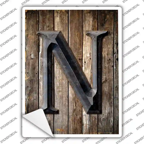 Letter N Novelty Rectangle Sticker Decal