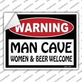 Man Cave Women And Beer Welcome Novelty Rectangle Sticker Decal