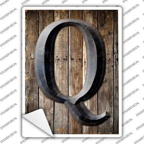 Letter Q Novelty Rectangle Sticker Decal