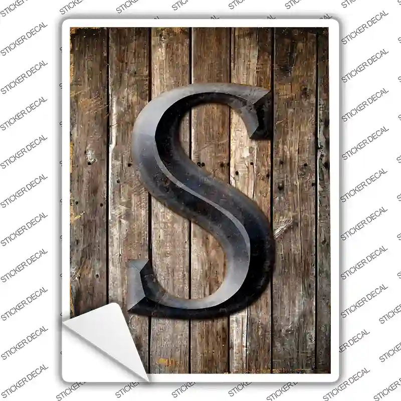Letter S Novelty Rectangle Sticker Decal