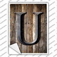 Letter U Novelty Rectangle Sticker Decal