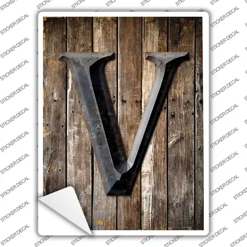 Letter V Novelty Rectangle Sticker Decal