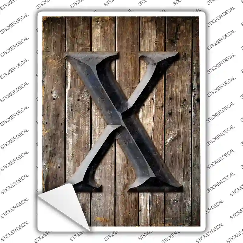 Letter X Novelty Rectangle Sticker Decal