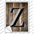 Letter Z Novelty Rectangle Sticker Decal