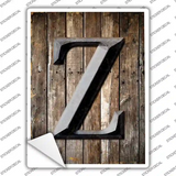 Letter Z Novelty Rectangle Sticker Decal