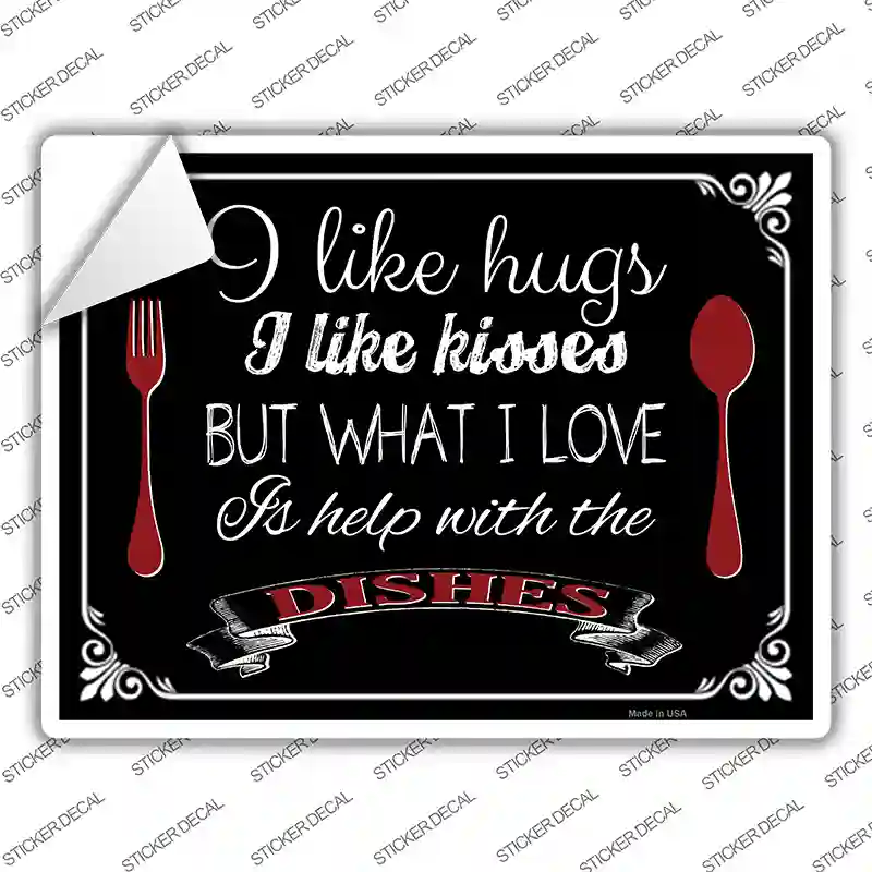 I Like Hugs Kisses Novelty Rectangle Sticker Decal
