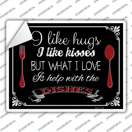 I Like Hugs Kisses Novelty Rectangle Sticker Decal