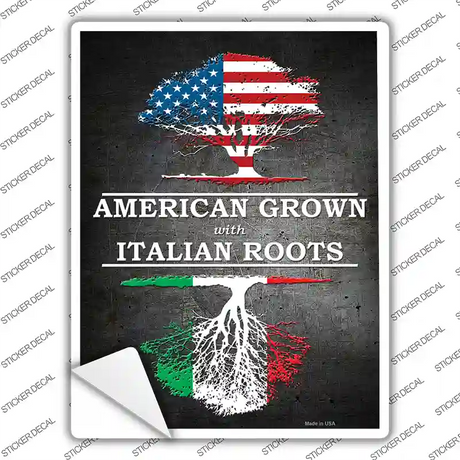 American Grown Italian Roots Novelty Rectangle Sticker Decal