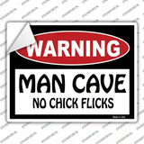Man Cave No Chick Flicks Novelty Rectangle Sticker Decal