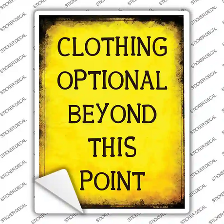 Clothing Optional Novelty Rectangle Sticker Decal