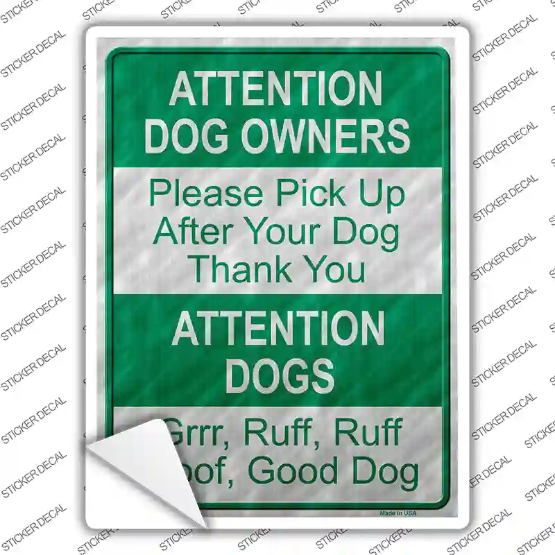 Dog Owners Novelty Rectangle Sticker Decal