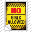 No Girls Allowed Distressed Novelty Rectangle Sticker Decal