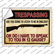 12 Gauge No Trespassing Novelty Rectangle Sticker Decal