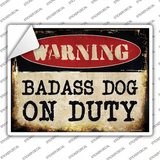 Badass Dog Novelty Rectangle Sticker Decal