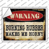 Burning Rubber Novelty Rectangle Sticker Decal