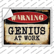 Genius At Work Novelty Rectangle Sticker Decal
