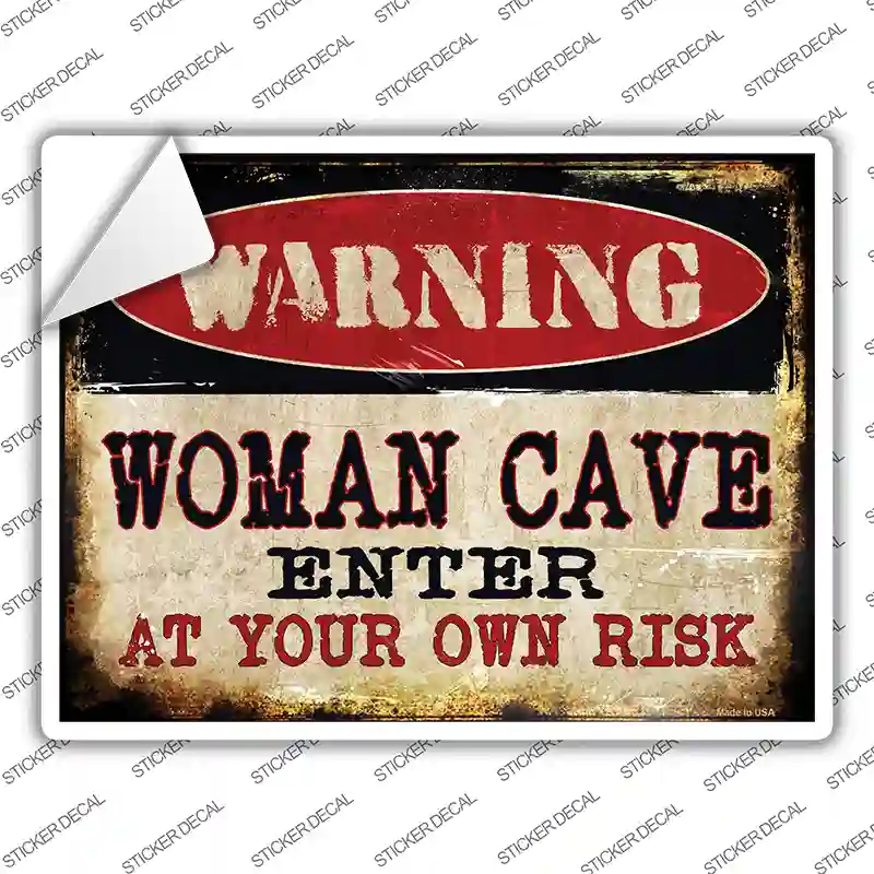 Women Cave Novelty Rectangle Sticker Decal