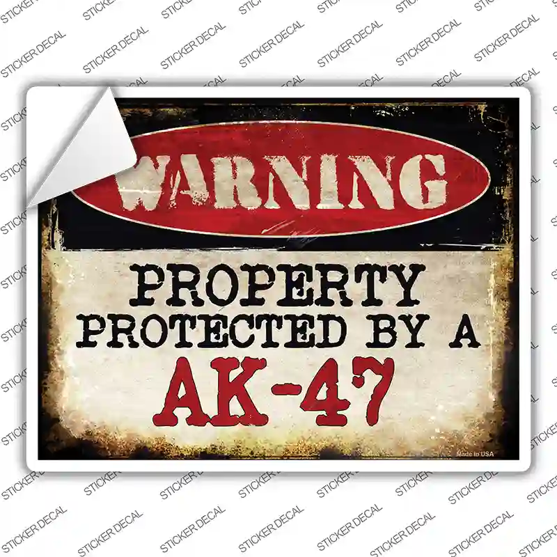 An AK-47 Novelty Rectangle Sticker Decal