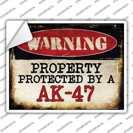 An AK-47 Novelty Rectangle Sticker Decal