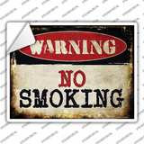 Warning No Smoking Novelty Rectangle Sticker Decal