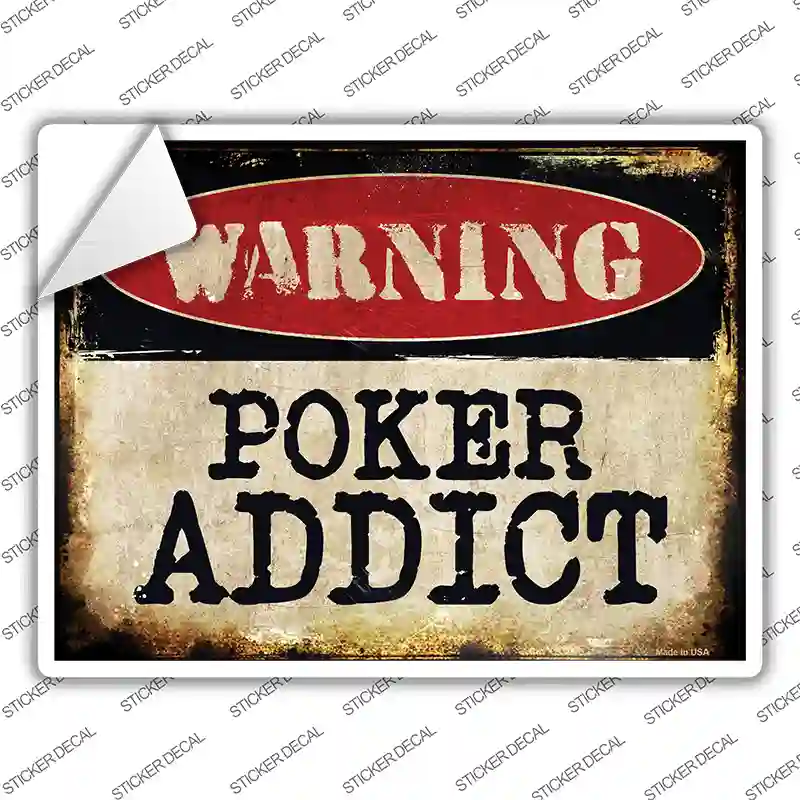 Poker Addict Novelty Rectangle Sticker Decal