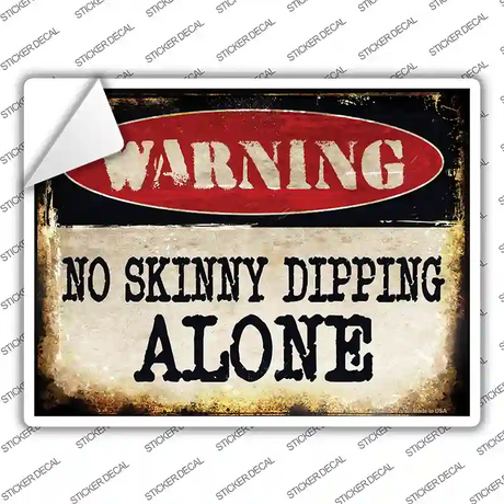 No Skinny Dipping Novelty Rectangle Sticker Decal