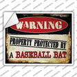 Baseball Bat Novelty Rectangle Sticker Decal