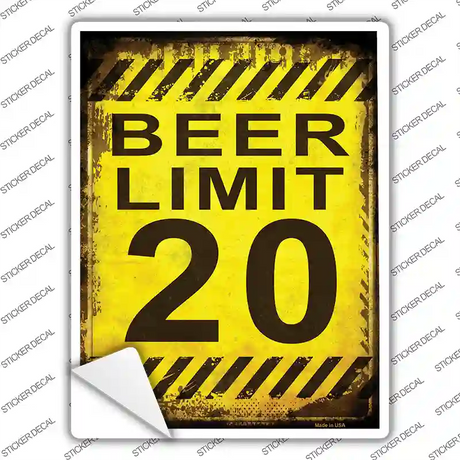 Beer Limit Novelty Rectangle Sticker Decal