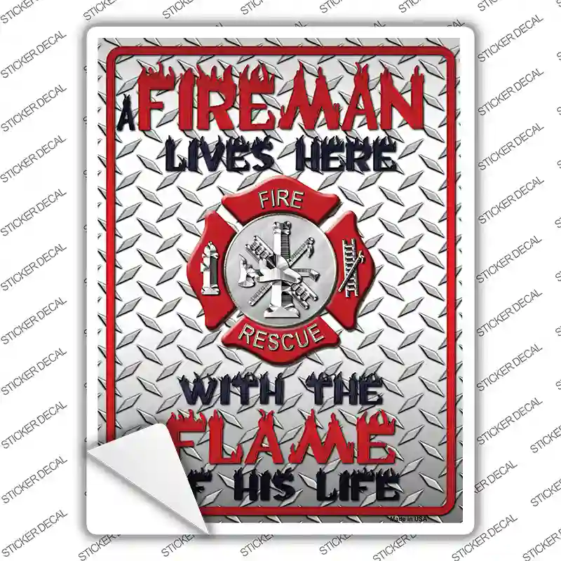 Fireman Novelty Rectangle Sticker Decal