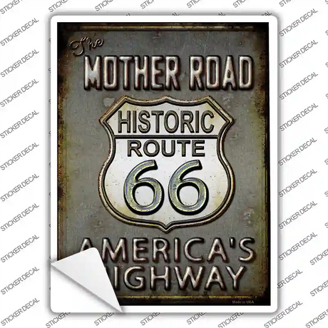 Historic Mother Road Route 66 Novelty Rectangle Sticker Decal