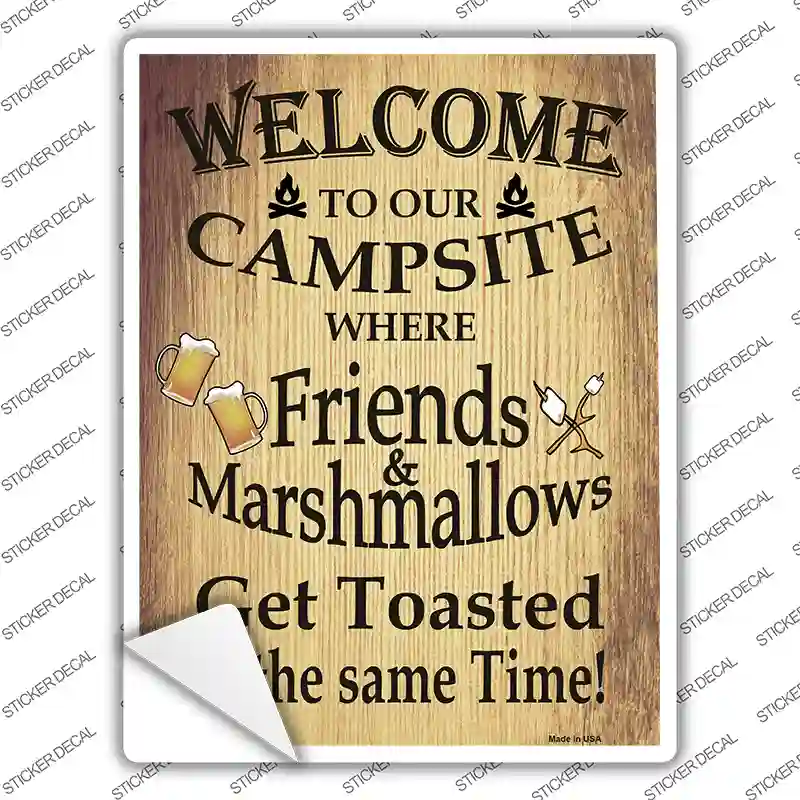 Campsite Novelty Rectangle Sticker Decal