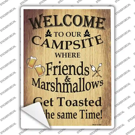Campsite Novelty Rectangle Sticker Decal