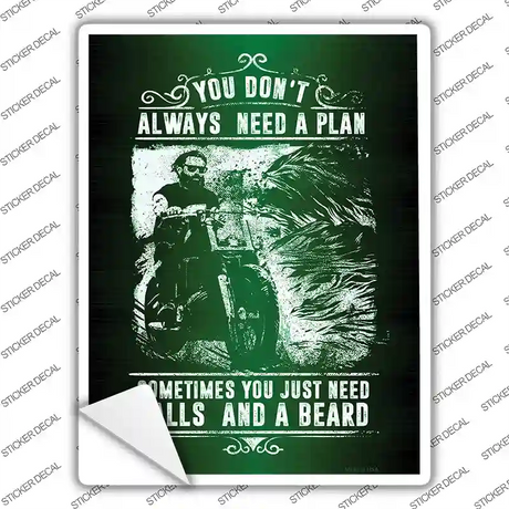 Balls And A Beard Novelty Rectangle Sticker Decal