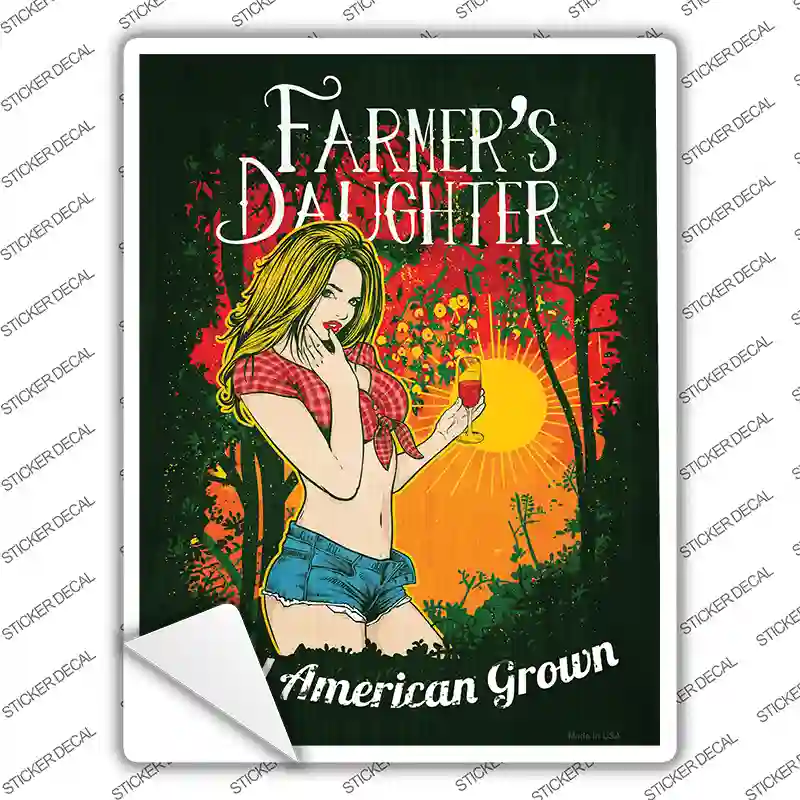 Farmers Daughter Novelty Rectangle Sticker Decal