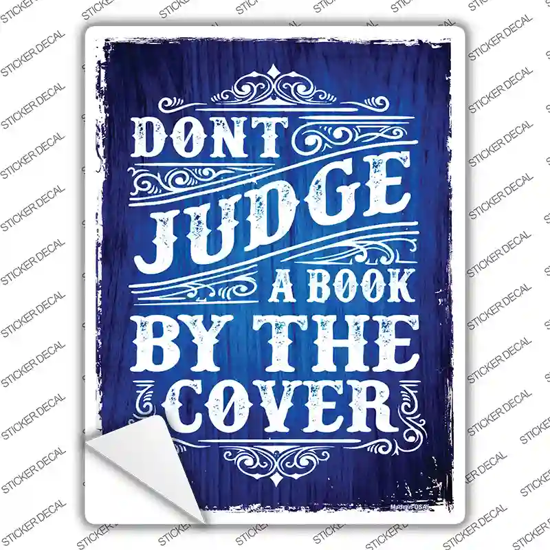 Dont Judge Book Cover Novelty Rectangle Sticker Decal