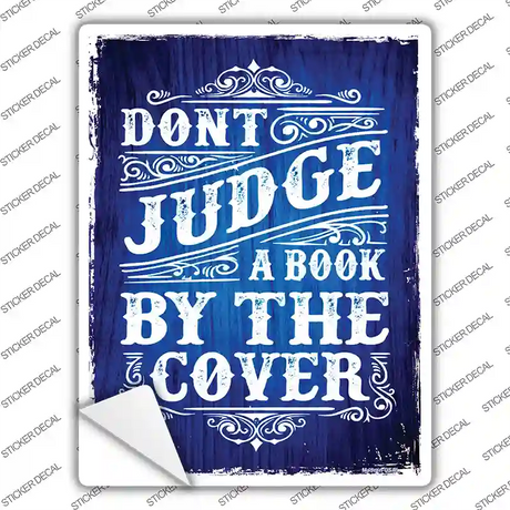Dont Judge Book Cover Novelty Rectangle Sticker Decal