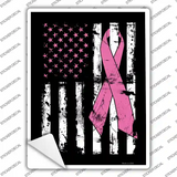 Vintage American Pink Ribbon Novelty Rectangle Sticker Decal