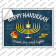 Happy Hanukkah Menorah Novelty Rectangle Sticker Decal