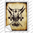 Burning Skull Novelty Rectangle Sticker Decal